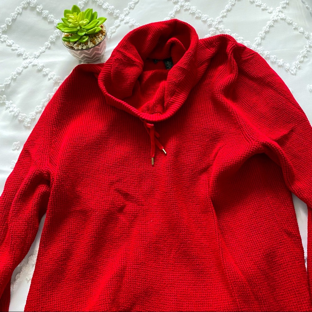 Waffle Knit Cowl Sweater